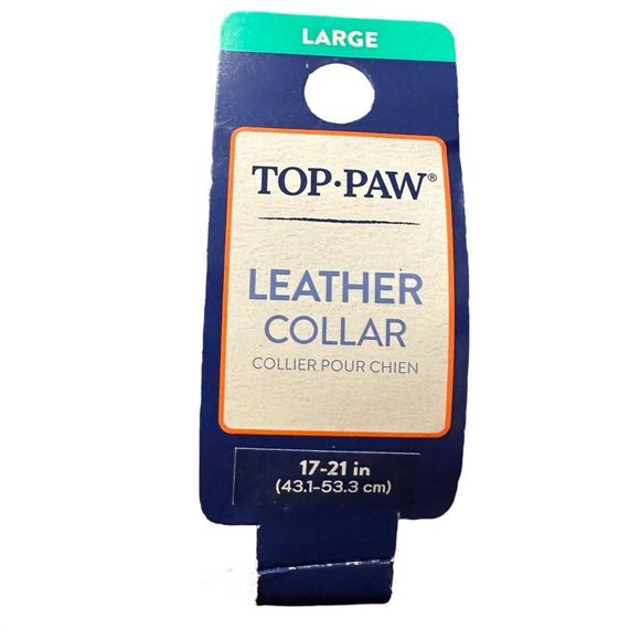 Top Paw Bone Studded Brown Leather‎ Dog Collar Size Large 17-21 in - Picture 5 of 5